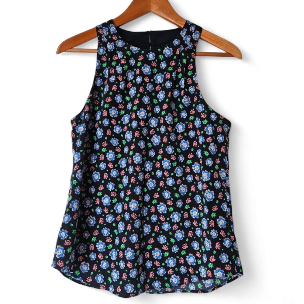 BANANA REPULIC Blue Floral Sleeveless Top